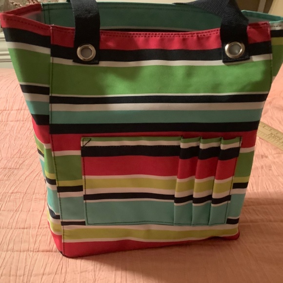 Thirty-One tall organizing tote, looks new, zipper top, pockets - Picture 2 of 10